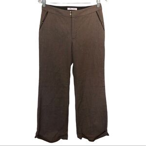 Rebecca Taylor Wool Wide Leg brown trouser pants